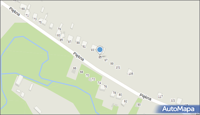 Myszków, Piękna, 95, mapa Myszków