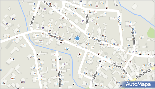 Myszków, Piłsudskiego Józefa, marsz., 24, mapa Myszków