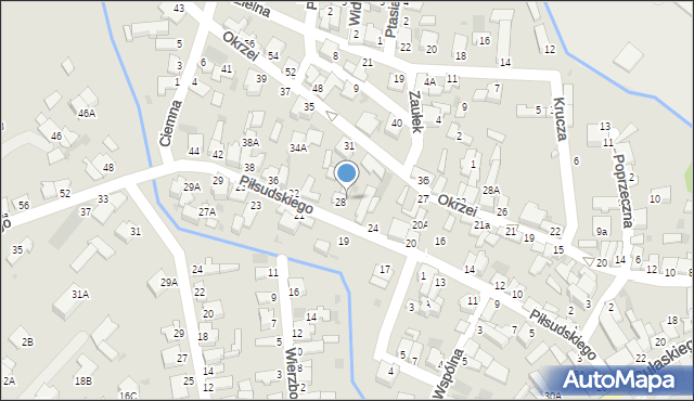 Myszków, Piłsudskiego Józefa, marsz., 28A, mapa Myszków