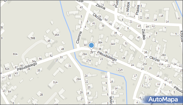 Myszków, Piłsudskiego Józefa, marsz., 29, mapa Myszków