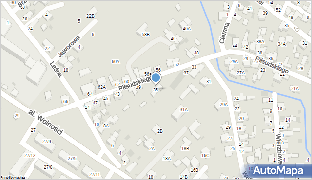 Myszków, Piłsudskiego Józefa, marsz., 35, mapa Myszków