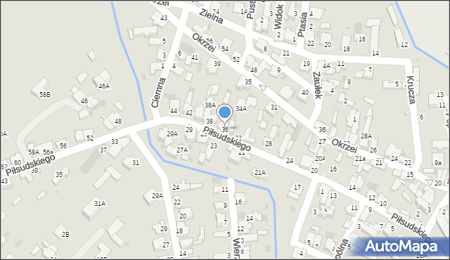 Myszków, Piłsudskiego Józefa, marsz., 36, mapa Myszków