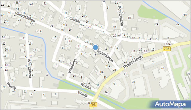 Myszków, Piłsudskiego Józefa, marsz., 5, mapa Myszków