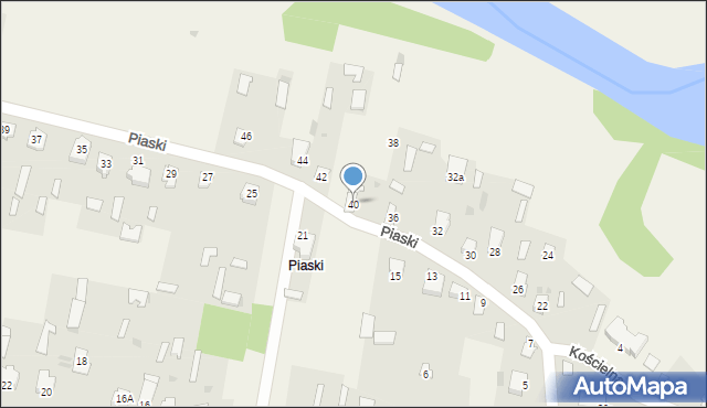 Narew, Piaski, 40, mapa Narew