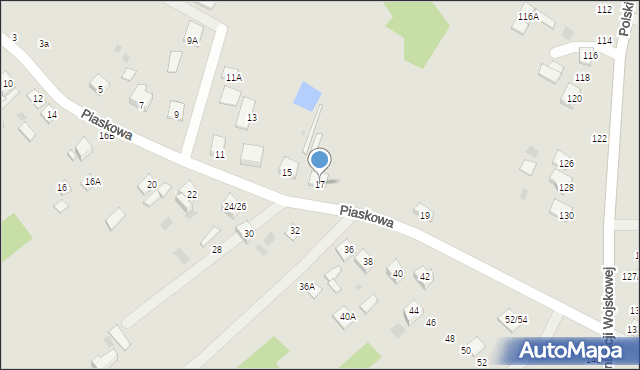 Nasielsk, Piaskowa, 17, mapa Nasielsk