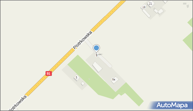 Niechcice, Piotrkowska, 9, mapa Niechcice