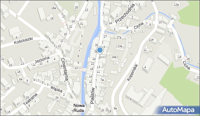 Nowa Ruda, Piastów, 17, mapa Nowa Ruda