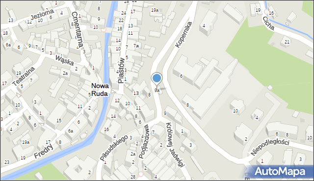 Nowa Ruda, Piłsudskiego Józefa, marsz., 9a, mapa Nowa Ruda