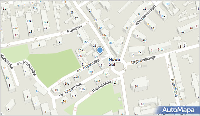 Nowa Sól, Piłsudskiego Józefa, marsz., 18d, mapa Nowa Sól