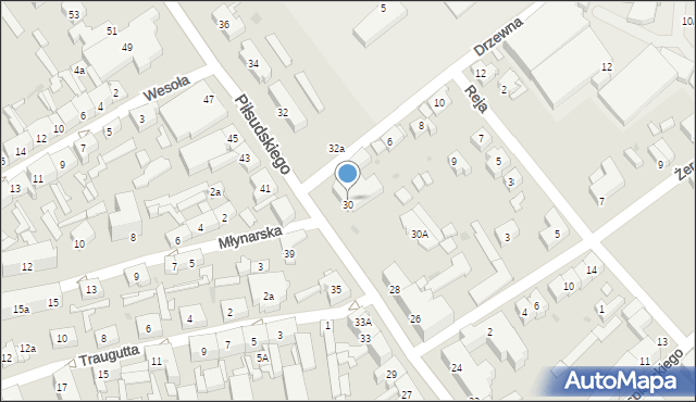 Nowa Sól, Piłsudskiego Józefa, marsz., 30, mapa Nowa Sól
