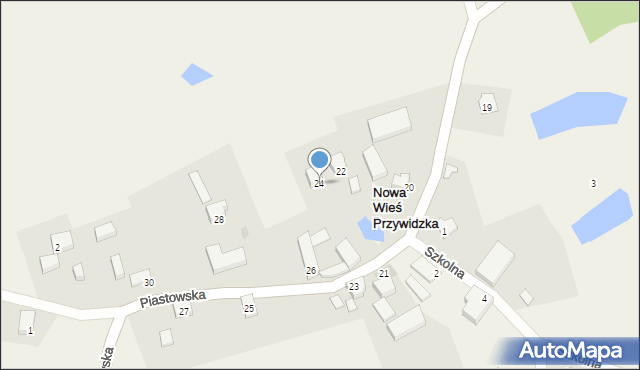 Nowa Wieś Przywidzka, Piastowska, 24, mapa Nowa Wieś Przywidzka