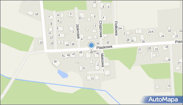 Nowa Wieś Tworoska, Piaskowa, 43, mapa Nowa Wieś Tworoska