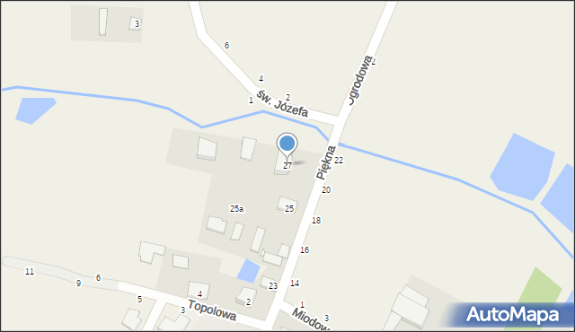 Nowe Osiny, Piękna, 27, mapa Nowe Osiny