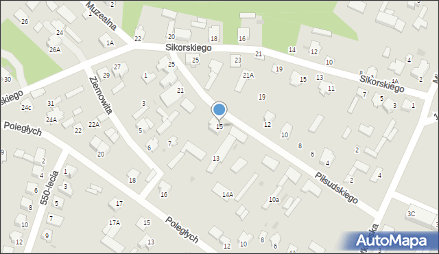 Nowogród, Piłsudskiego Józefa, marsz., 15, mapa Nowogród