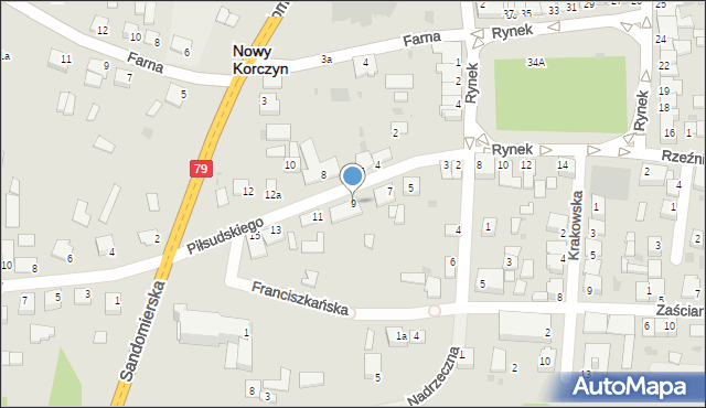 Nowy Korczyn, Piłsudskiego Józefa, marsz., 9, mapa Nowy Korczyn