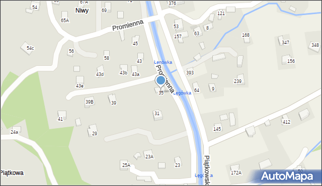 Nowy Sącz, Piątkowska, 35, mapa Nowego Sącza