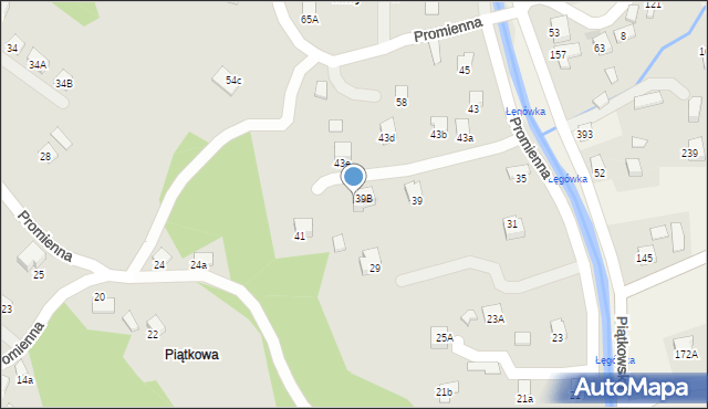 Nowy Sącz, Piątkowska, 39a, mapa Nowego Sącza