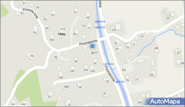 Nowy Sącz, Piątkowska, 45, mapa Nowego Sącza