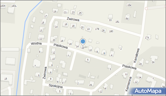 Nowy Tomyśl, Piaskowa, 12, mapa Nowy Tomyśl