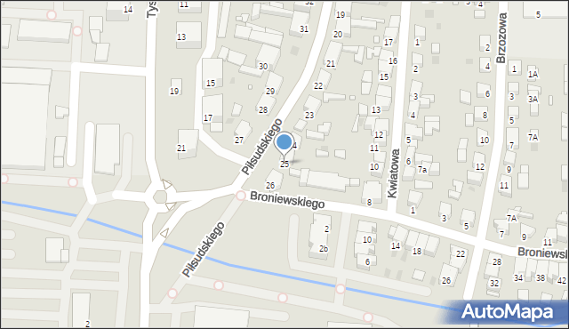 Nowy Tomyśl, Piłsudskiego Józefa, marsz., 25, mapa Nowy Tomyśl