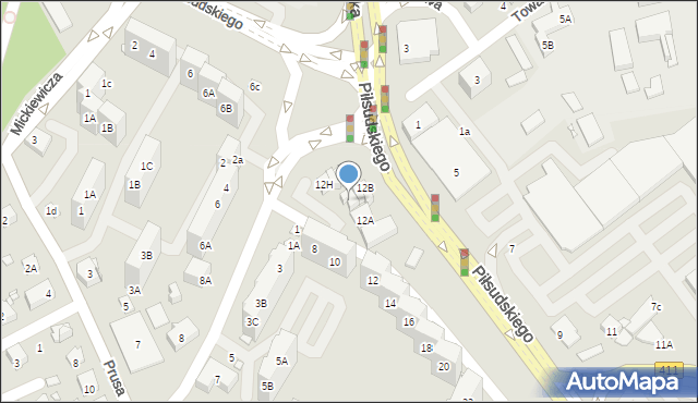 Nysa, Piłsudskiego Józefa, marsz., 12F, mapa Nysy