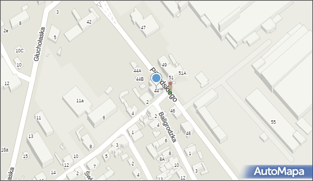 Nysa, Piłsudskiego Józefa, marsz., 44, mapa Nysy