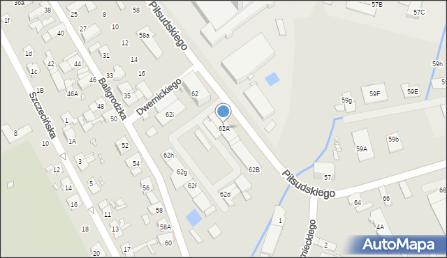 Nysa, Piłsudskiego Józefa, marsz., 62A, mapa Nysy