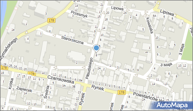 Oborniki, Piłsudskiego Józefa, marsz., 4, mapa Oborniki