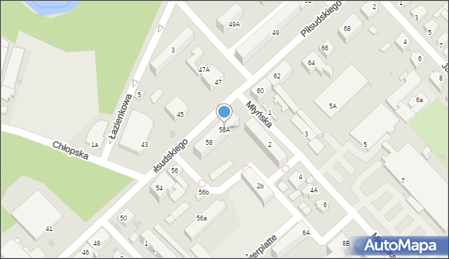 Oborniki, Piłsudskiego Józefa, marsz., 58A, mapa Oborniki