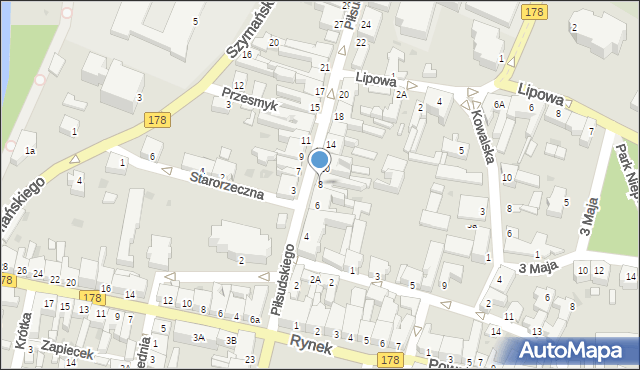 Oborniki, Piłsudskiego Józefa, marsz., 8, mapa Oborniki