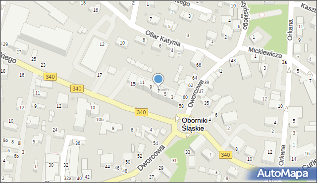 Oborniki Śląskie, Piłsudskiego Józefa, marsz., 7, mapa Oborniki Śląskie