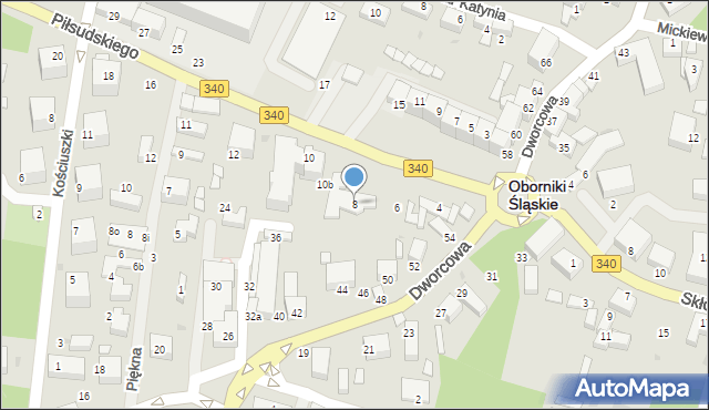 Oborniki Śląskie, Piłsudskiego Józefa, marsz., 8, mapa Oborniki Śląskie