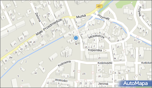 Olesno, Pieloka Jana, 3a, mapa Olesno