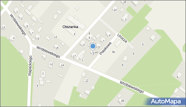 Olszanka, Piaskowa, 3, mapa Olszanka