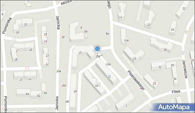 Olsztyn, Piotrowskiego Floriana, 10a, mapa Olsztyna