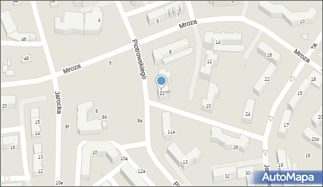 Olsztyn, Piotrowskiego Floriana, 11, mapa Olsztyna