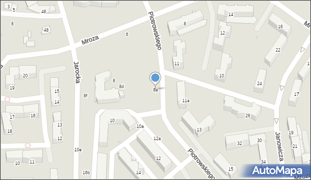 Olsztyn, Piotrowskiego Floriana, 8a, mapa Olsztyna