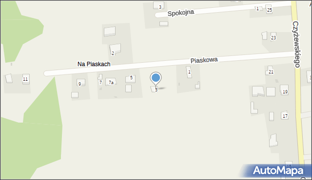 Opalenie, Piaskowa, 3, mapa Opalenie