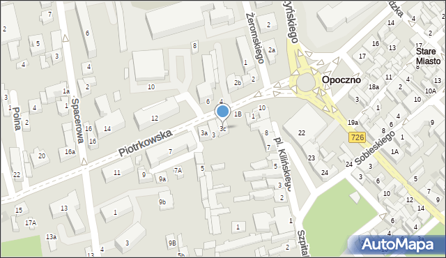 Opoczno, Piotrkowska, 3c, mapa Opoczno