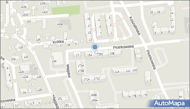 Opole, Piotrkowska, 15B, mapa Opola