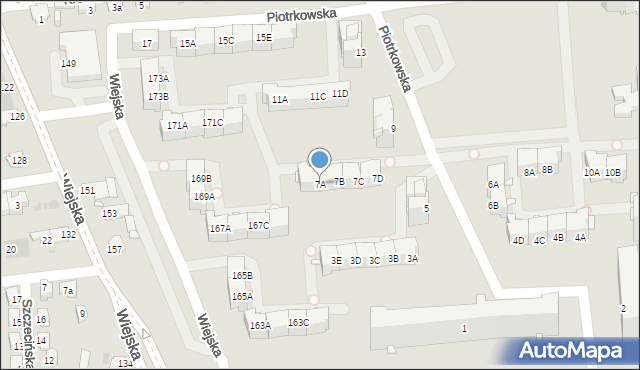 Opole, Piotrkowska, 7A, mapa Opola