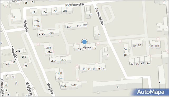 Opole, Piotrkowska, 7B, mapa Opola