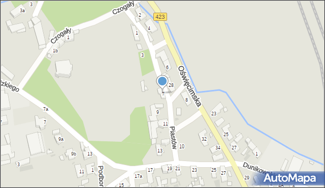 Opole, Piastów, 7, mapa Opola