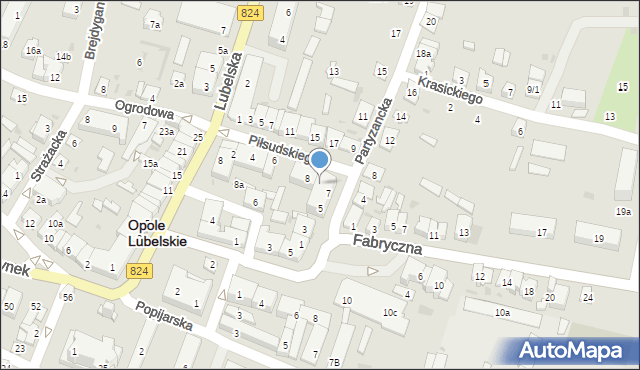Opole Lubelskie, Piłsudskiego Józefa, marsz., 12, mapa Opole Lubelskie