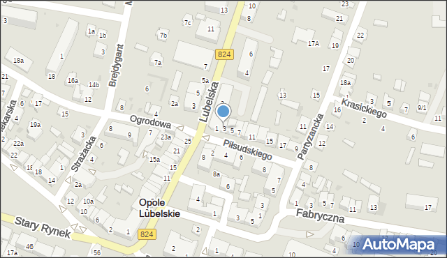 Opole Lubelskie, Piłsudskiego Józefa, marsz., 3, mapa Opole Lubelskie