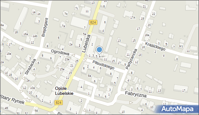 Opole Lubelskie, Piłsudskiego Józefa, marsz., 7, mapa Opole Lubelskie