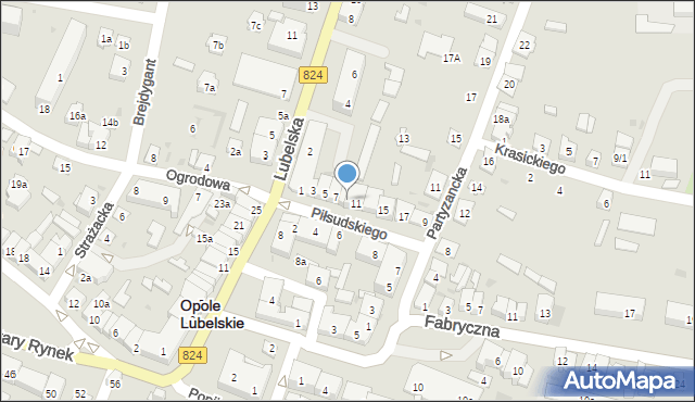 Opole Lubelskie, Piłsudskiego Józefa, marsz., 9, mapa Opole Lubelskie
