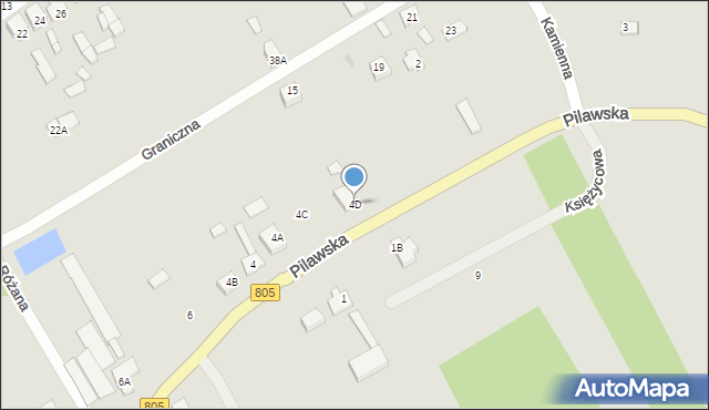 Osieck, Pilawska, 4D, mapa Osieck