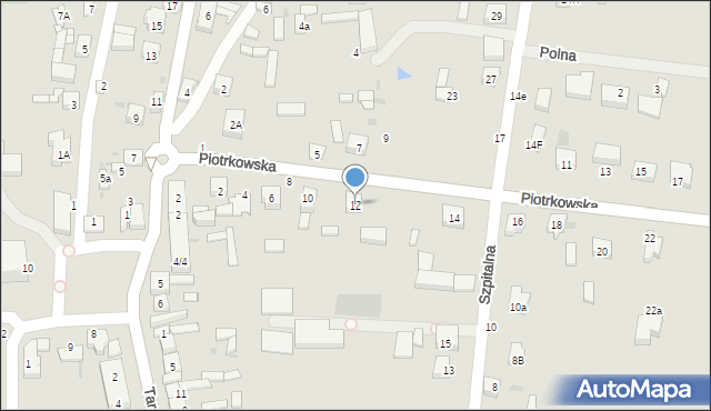 Osjaków, Piotrkowska, 12, mapa Osjaków