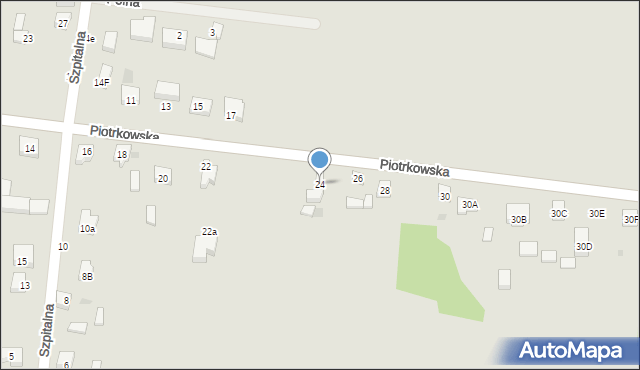 Osjaków, Piotrkowska, 24, mapa Osjaków